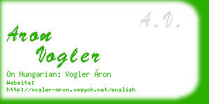 aron vogler business card